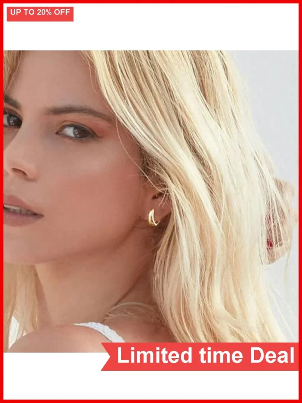 18K Gold Plated Chunky Hoop Earrings for Women